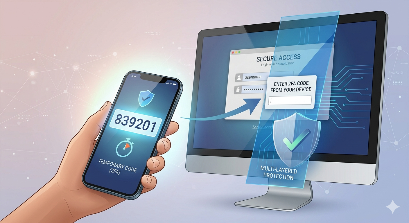 Esempio di Autenticazione a Due Fattori (2FA) tramite smartphone